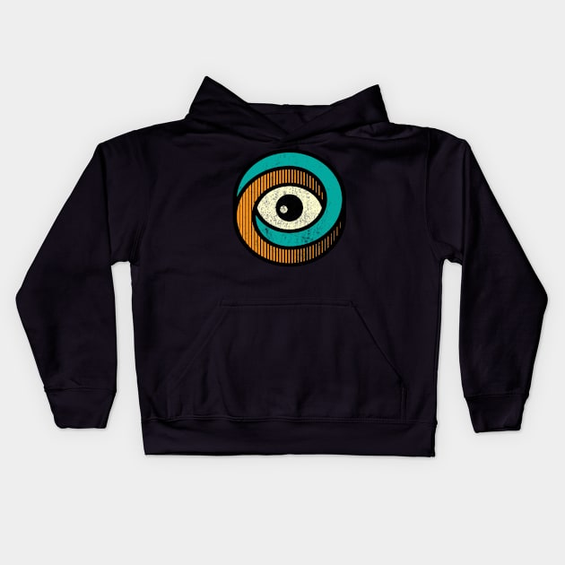 geometric illuminati color Kids Hoodie by uglyvector